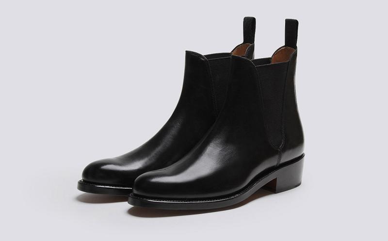 Grenson Nora Womens Chelsea Boots - Black Colorado Leather on Leather Sole GM7903